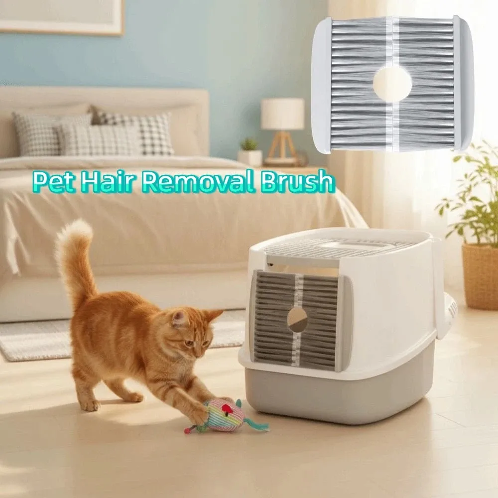 

Effective Cat Floating Hair Door Self-adhesive Multifunctional Litter Box Door Brush Professional Cat Door Comb For Litter Box