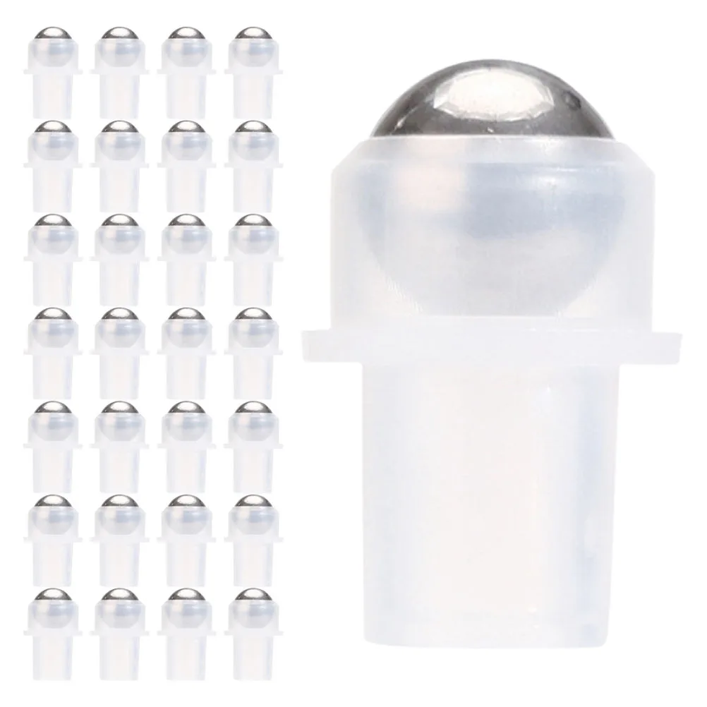 

30pcs Ball Bottles For Essential Oils Perfume Lip Oil Refillable Roll On Portable Plastic 16 Teeth Roller Applicator Travel Home