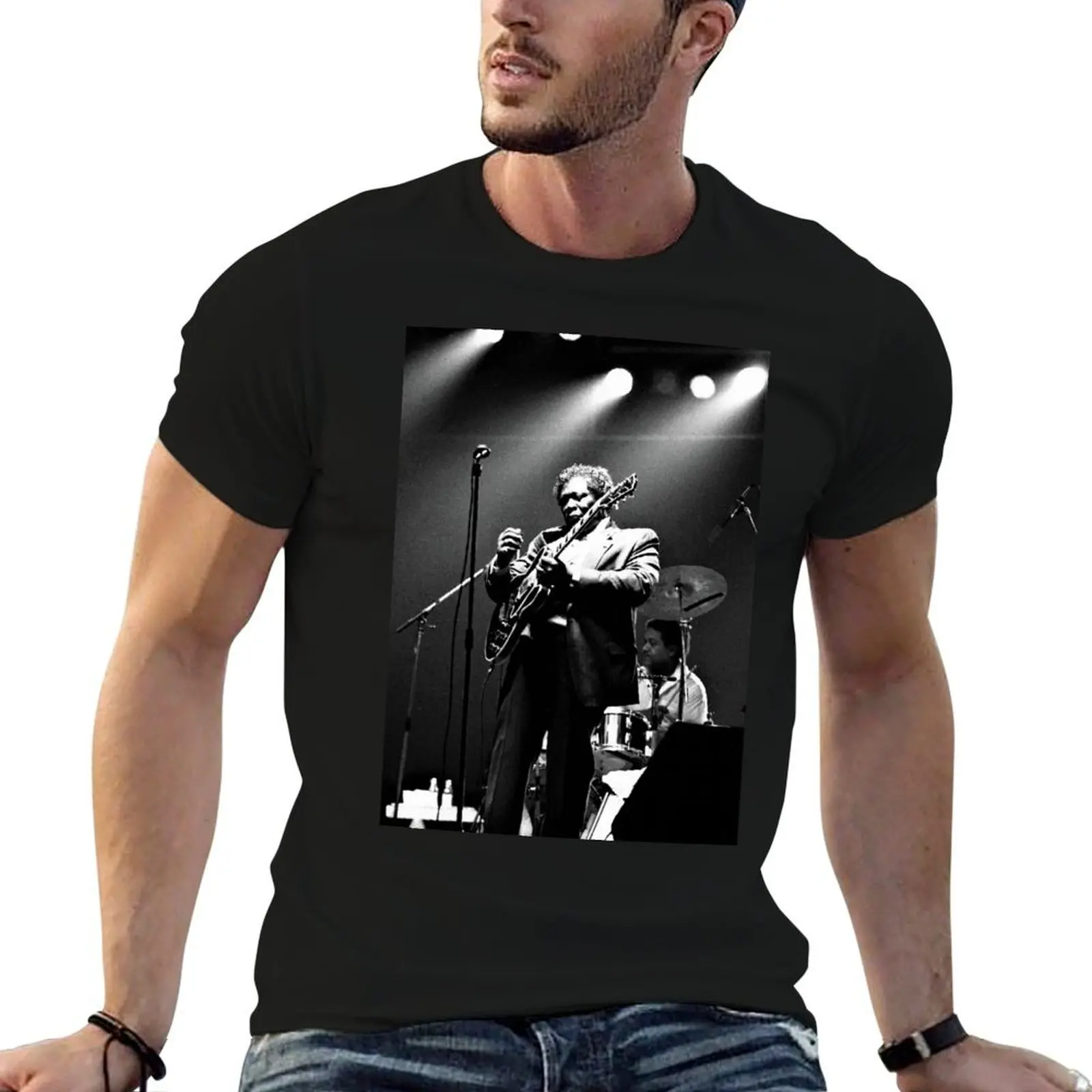 

B. B. King Portrait with Lucille T-Shirt t shirts designer t shirts for man slim fit t shirt for man 100 percent cotton T-shirt
