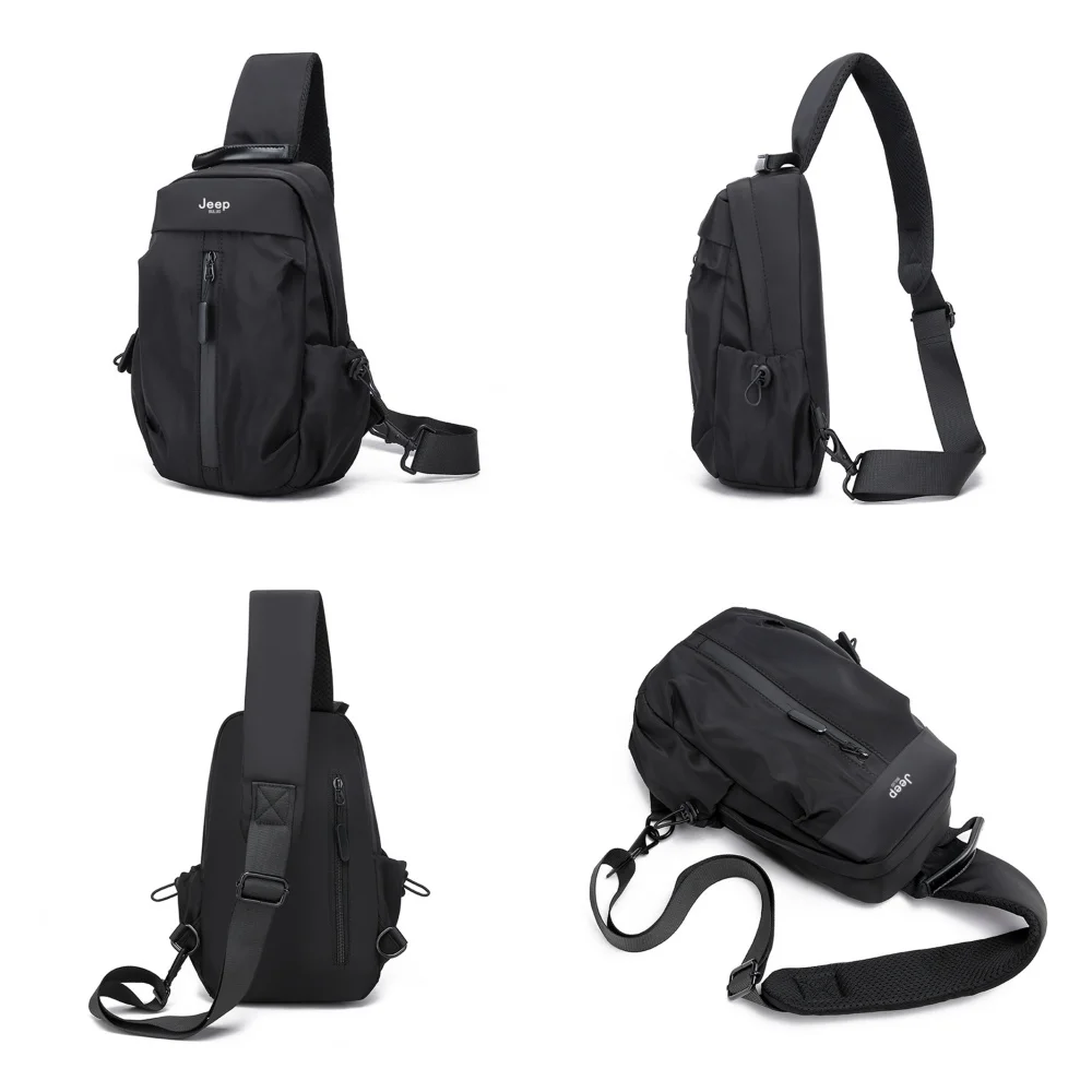 JEEP BULUO Men's Casual Man Single Shoulder Travel Bag Crossbody Business Chest Bags Male High-quality Fashionable