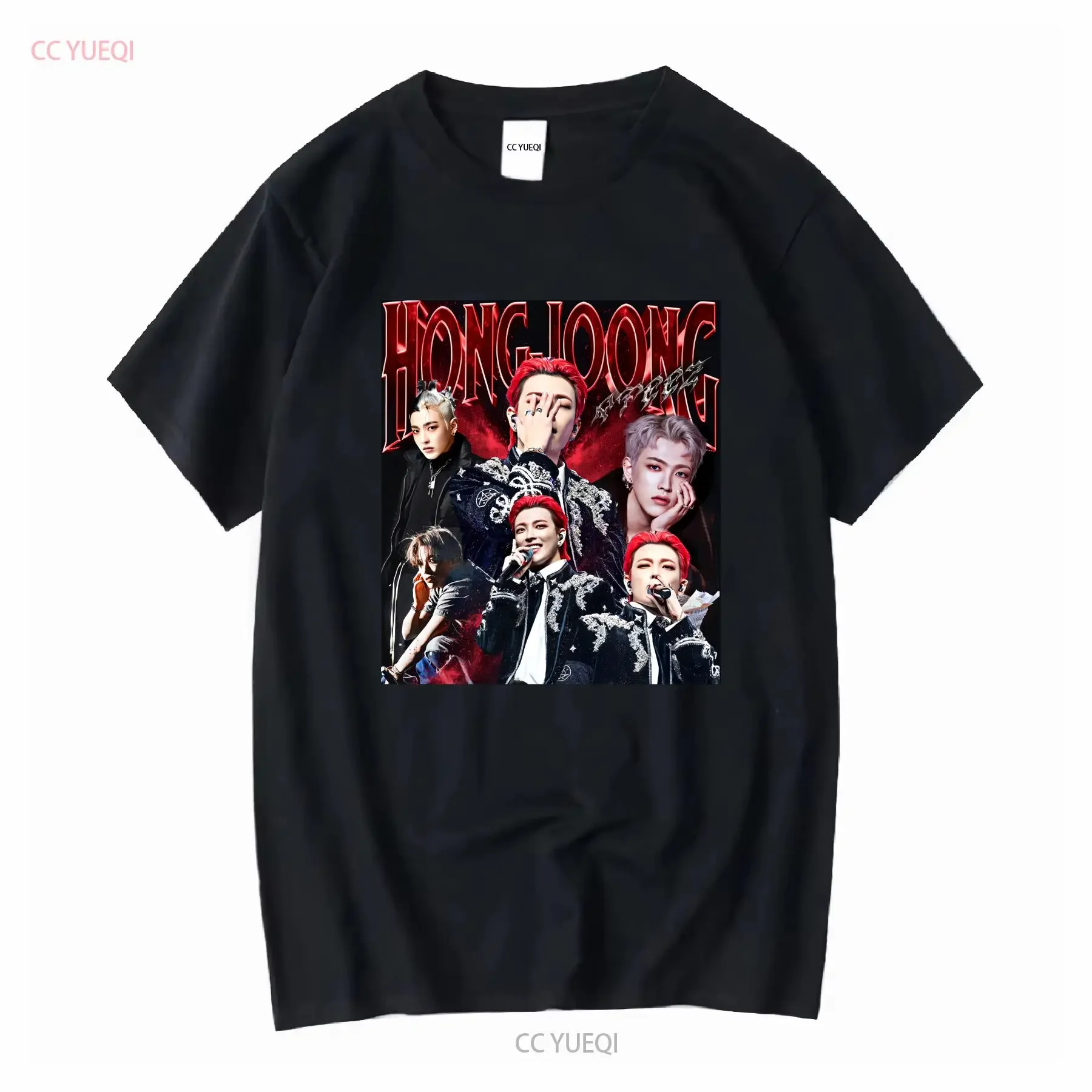 Hongjoong Ateez inspired Vintage T Shirt Concert retro World Tour for atiny Kpop long or short sleeves vintage Washed fashion