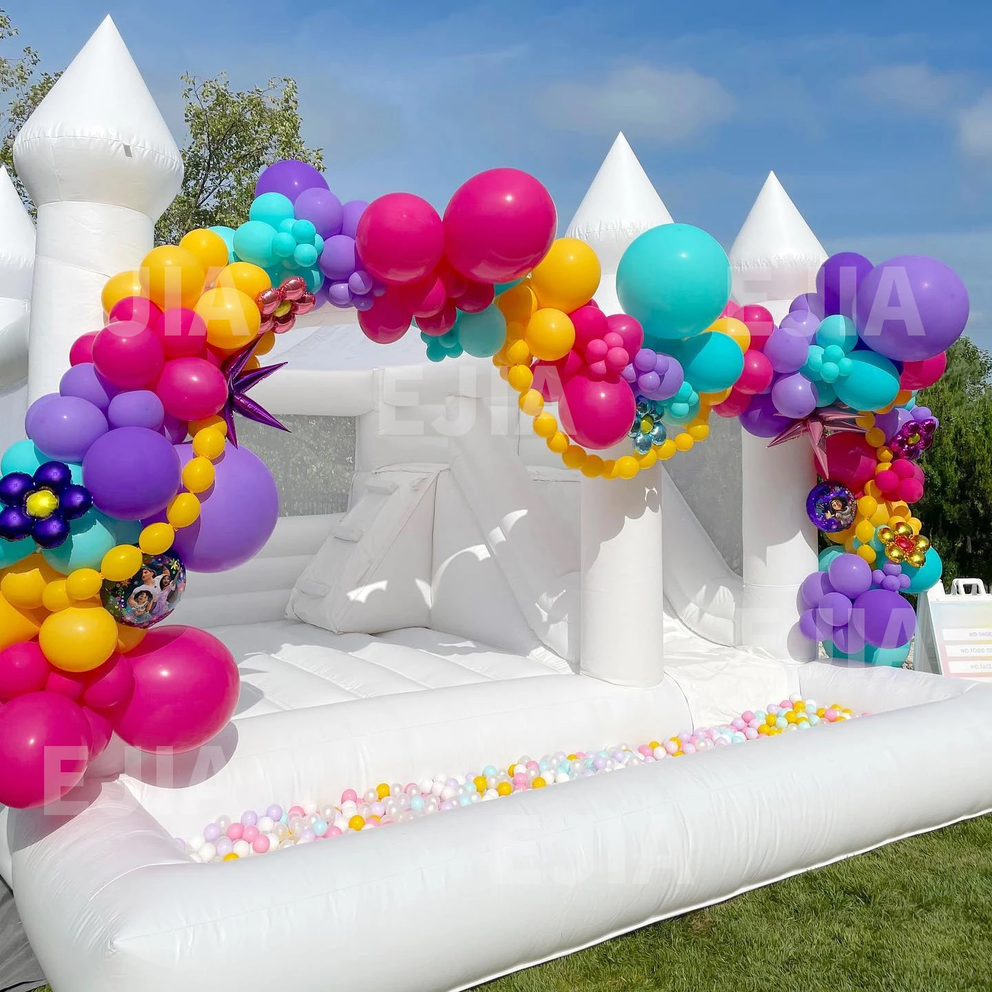 

Commercial PVC Inflatable Bounce House With Slide Ball Pit And Blower