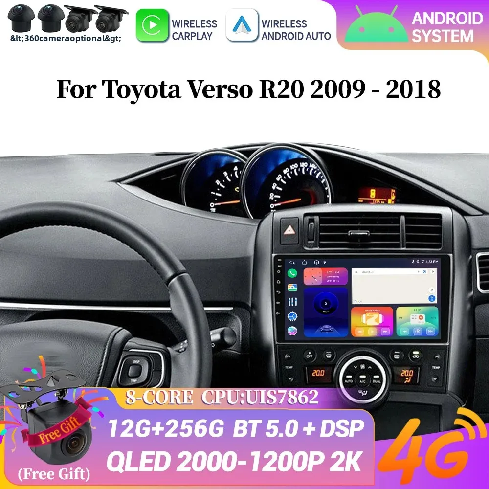 

Android For Toyota Verso R20 2009-2018 Wireless Bluetooth Carplay Stereo Head Unit Touch Screen Car Radio Multimedia Navigation