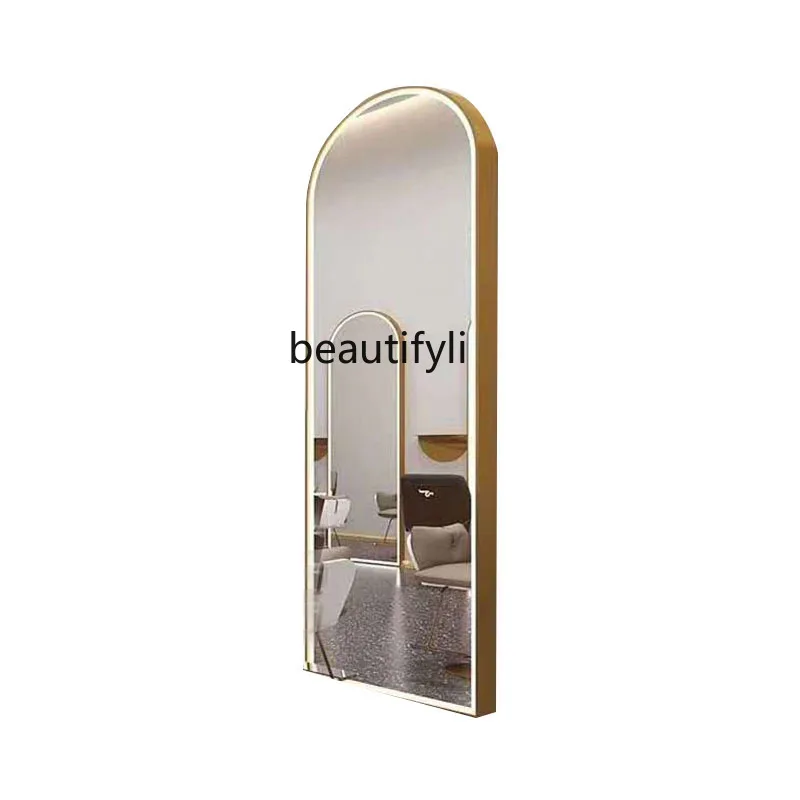 Barber Shop Single-Sided Wall Simple and Light Luxury Stainless Steel Hair Saloon Dedicated Double-Sided Hair Cutting Mirror