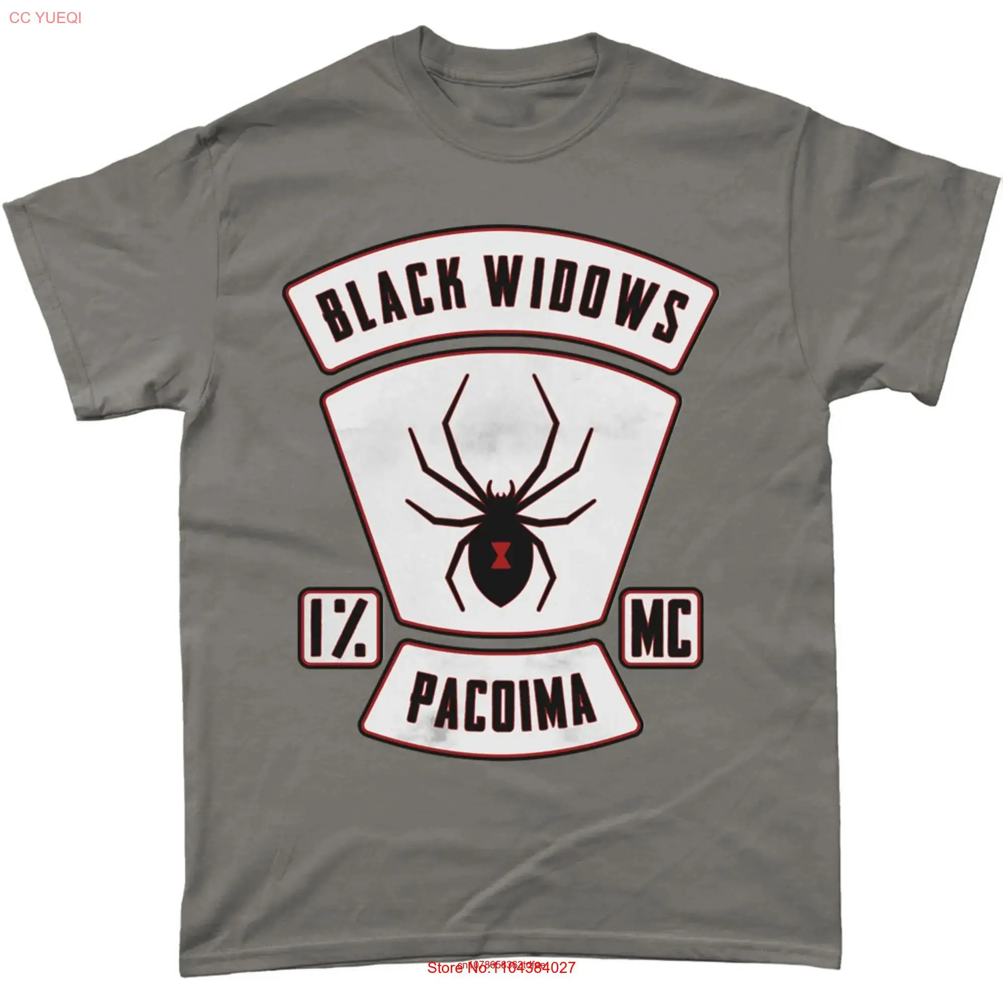 Black Widows Motorcycle Club T Shirt Front Print long or short sleeves