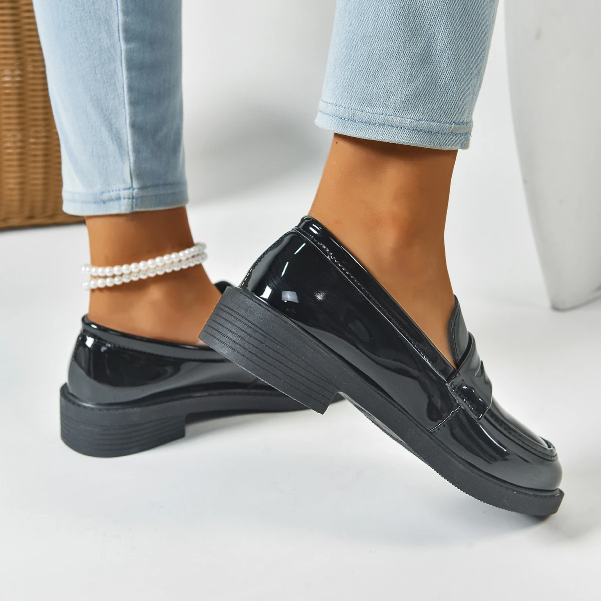 Damen-Flachschuhe im britischen Stil, JK-Leder-Schuhe, Sommer-Damen-Loafer, Neu 2026, französische runde Zehenpartie, Büroschuhe für Damen – Detail 18
