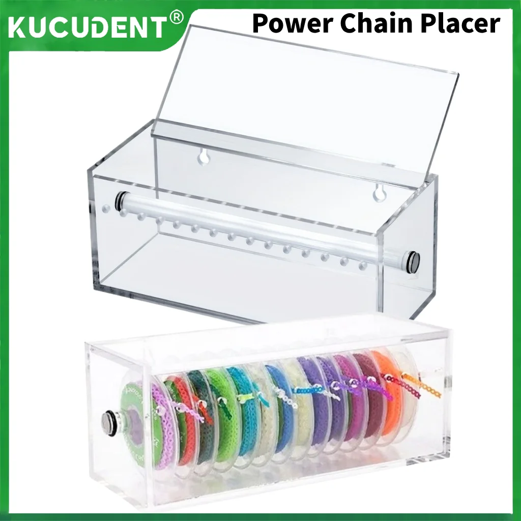 

1Pc Dental Acrylic Power Chain Organizer Box Orthodontic Elastic Rubber Bands Ligature Tie Storage Dispenser Placer Case Holder