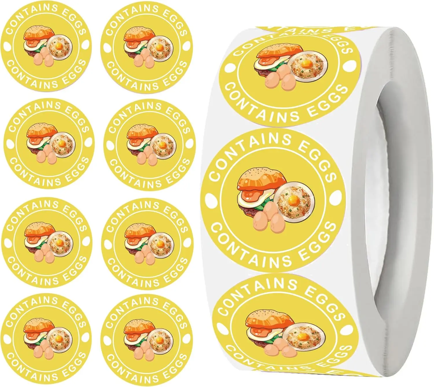 

500 шт. содержит наклейки для яиц, 1 дюйм, предупреждающие наклейки от аллергии орехов и аллергии, деревянное яйцо, аллерген, круглые аллергии, этикетка для вращения еды