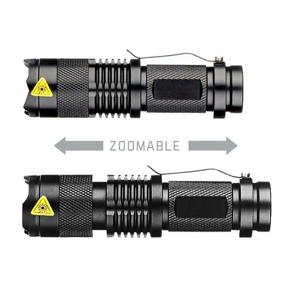 LED Flashlight Dual-purpose Power Supply Telescopic Zoom Tactical Flashlight Small Handheld Light for Outdoor Emergency Camping