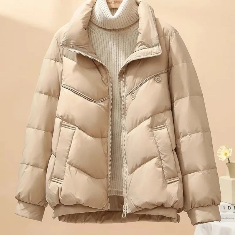 

2023 New Women Padded Coat Winter Jacket Female Short-length Sequin Fashion Parkas Hin Thin Frivolous Outwear Loose Overcoat