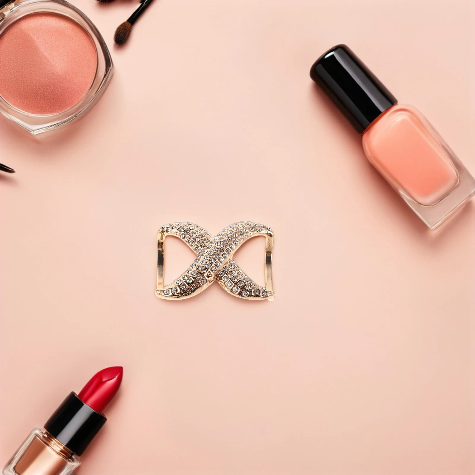 

4Pcs Elegant Rhinestone Bowknot Scarf Clip Buckle Women Fashion Shawl Holder Multi-Functional Decoration Daily Wear