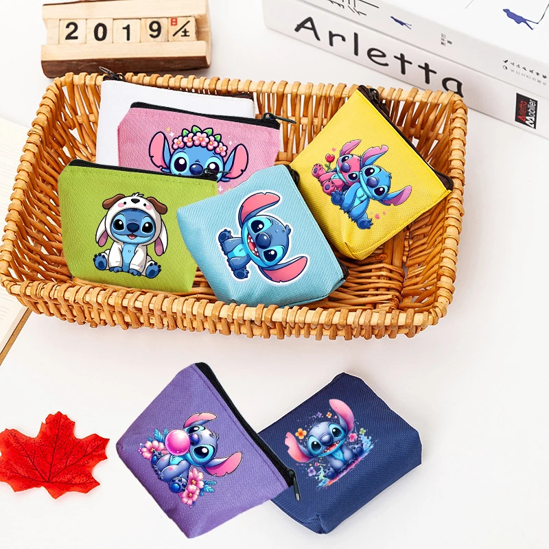 

Lilo & Stitch Canvas Coin Purse Boy Cartoon Anime Figures Short Wallets Girl Trendy Portable Storage Bags Disney Stationery Bag
