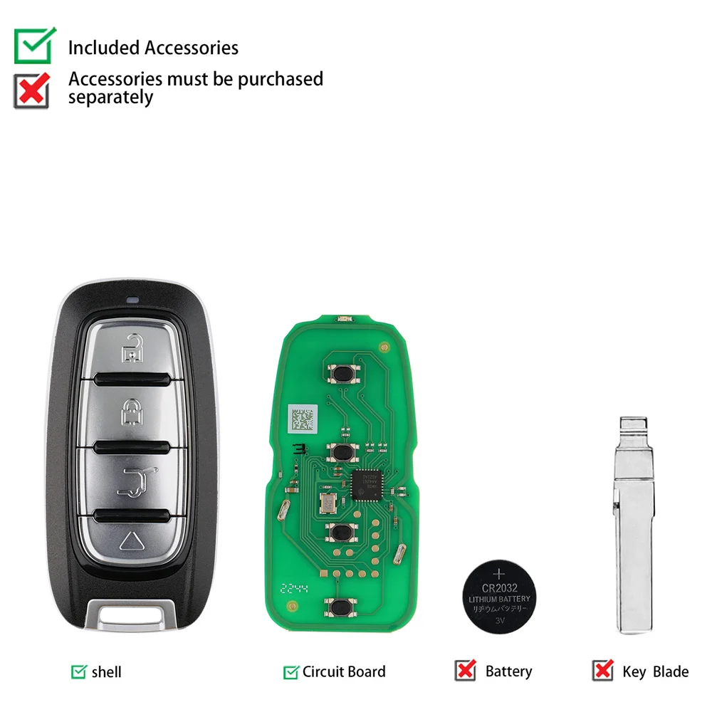 1pcs/lot Xhorse XSCH01EN XM38 Universal Smart Key for Chrysler Type 4 Buttons Newly Add 8A 4D