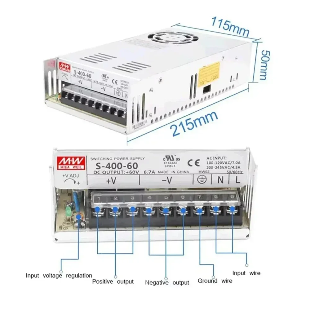 Kit de potencia de controlador de Motor paso a paso Nema34, 86mm, 2PH, 6A, eje de 14mm, Motor 4,5/8,5/12NM, fuente de alimentación de 400W para máquina de grabado CNC