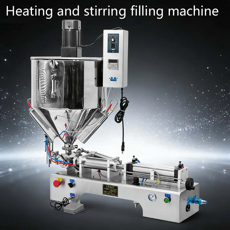 

Facial cream Mixing Hopper Filling Machine With Mixer Mixing Hopper Jar Honey Pulp Grease Peanut Butter Chocolate Granule Filler