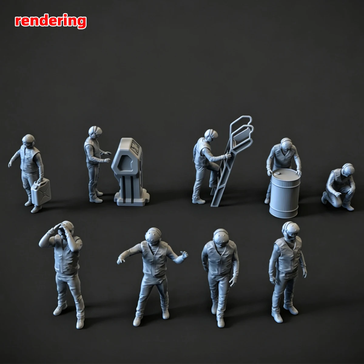 1/35 1/48 1/60 1/72 1/100 1/144 Modellbausatz 3D Harz Miniatur Soldatenfiguren Diorama Unbemalte Bodenbesatzung DIY für Gundam – Detail 10