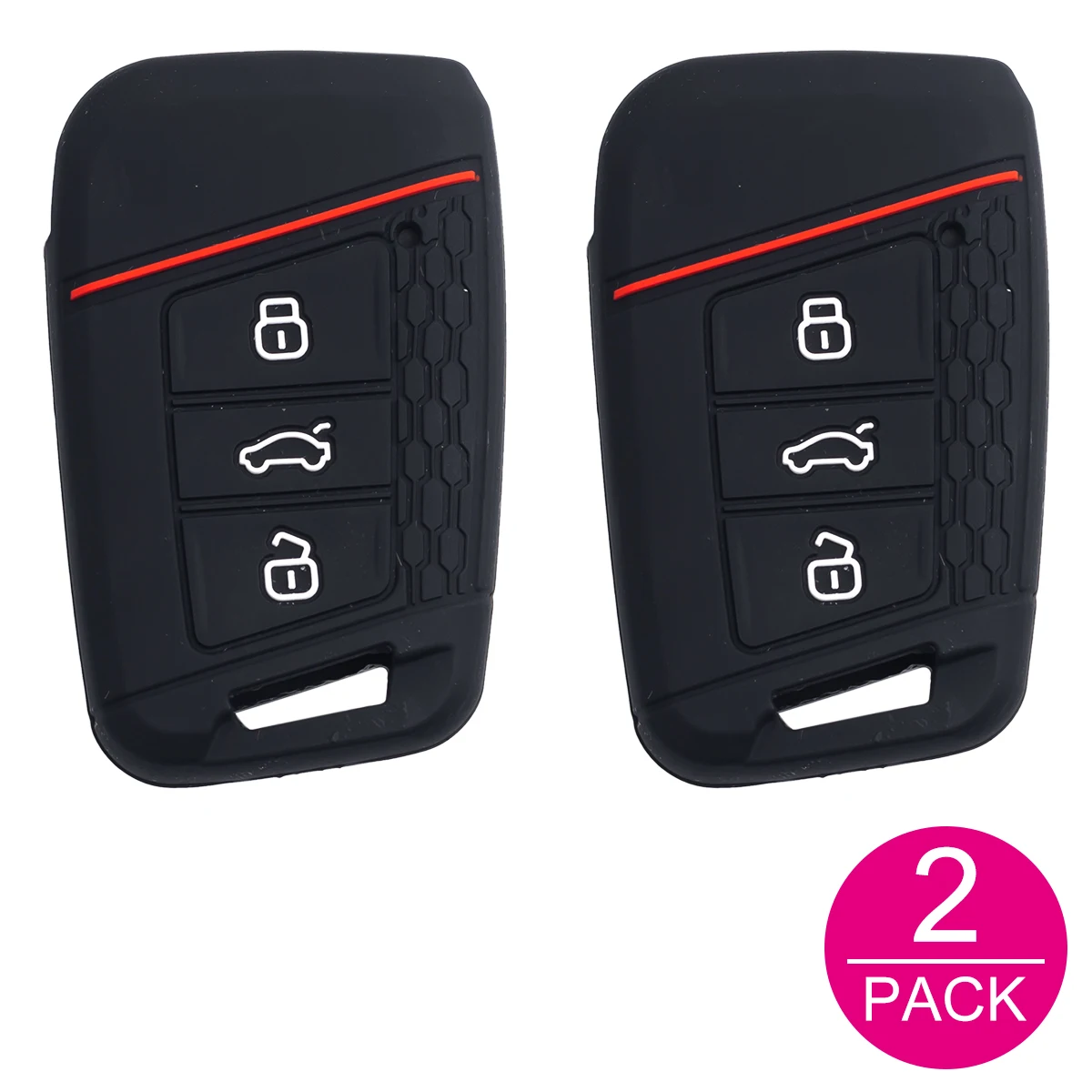 

2x Silicone Car Smart Key Fob Cover Case Holder Keychain For VW Passat Jetta Tiguan Taos Arteon Atlas Cross Sport