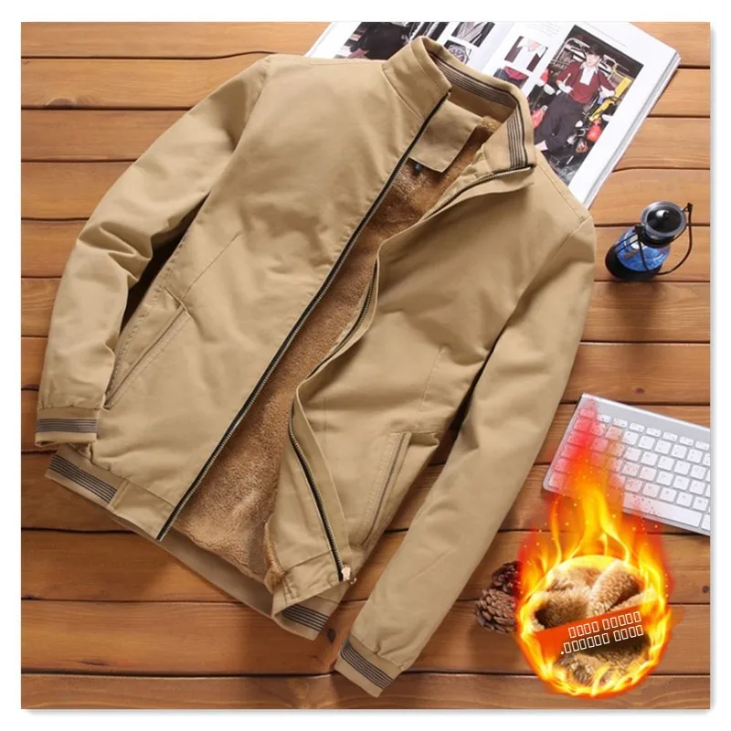 

Men's Fce Lined Slim Fit Thiened Jaet Autumn Winter Waterproof Faion Urban Sle Long Sve Zipper Closure Outerwear