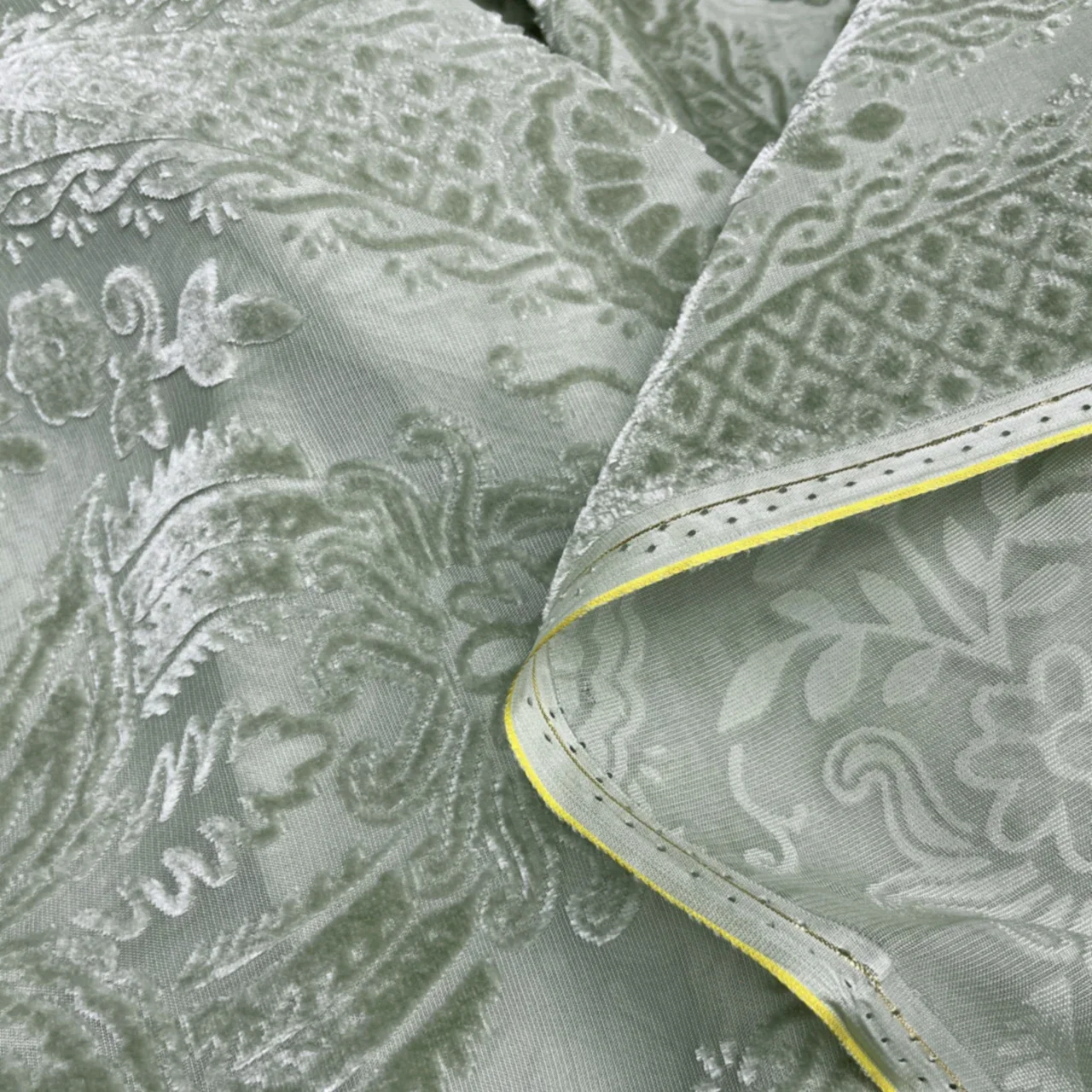 

Silk & Hollow Velvet Dress Fabric White & Black, Chinese Style with Burned/Rotten Floral Patterns