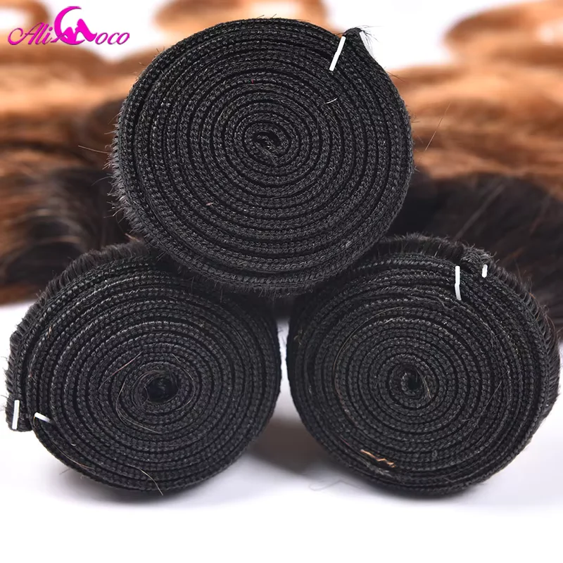 1B 4 27 Remy Ombre Human Hair Weave Bundle ปิด 4x4 5x5 ชุดพร้อมฝาปิดบราซิล Body Wave ปิด