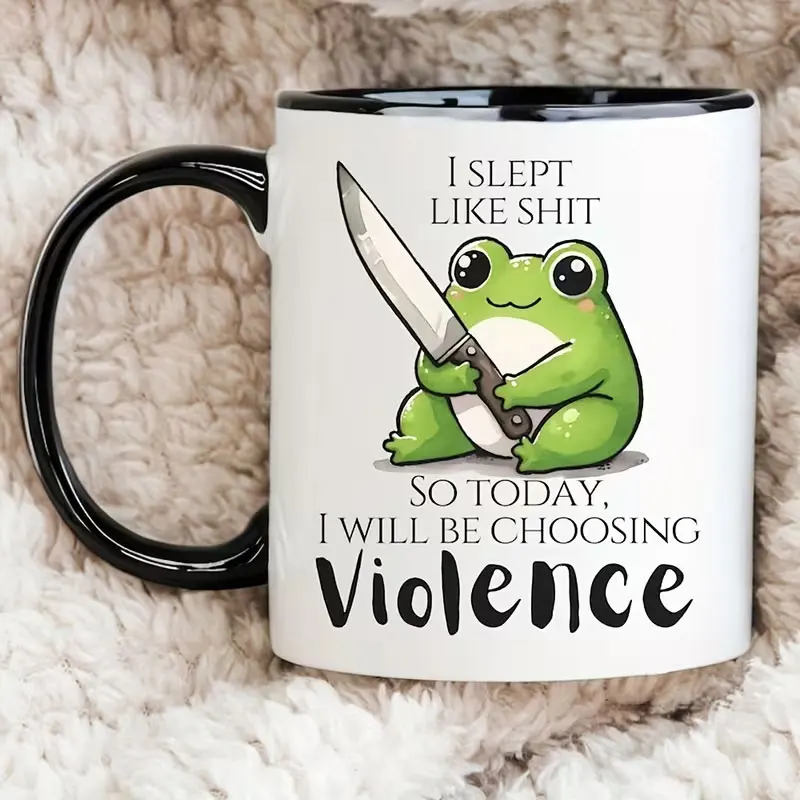 1 tasse à café en céramique avec un motif de grenouille humoristique - citation « Je voudrais que tu résides à côté de moi », isolée, passe au lave-vaisselle, parfaite pour la maison ou le bureau, accessoire pour bar à café, cadeau d'anniversaire