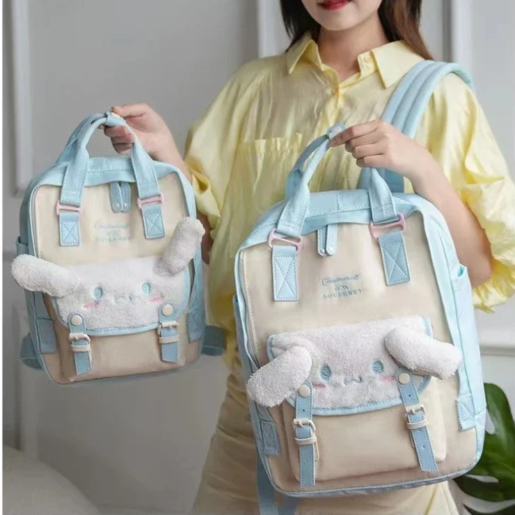 Sanrio New Donut Cinnamoroll School Bag Large Capacity Cartoon Anime Backpack Student Multifunctional Computer School Bag