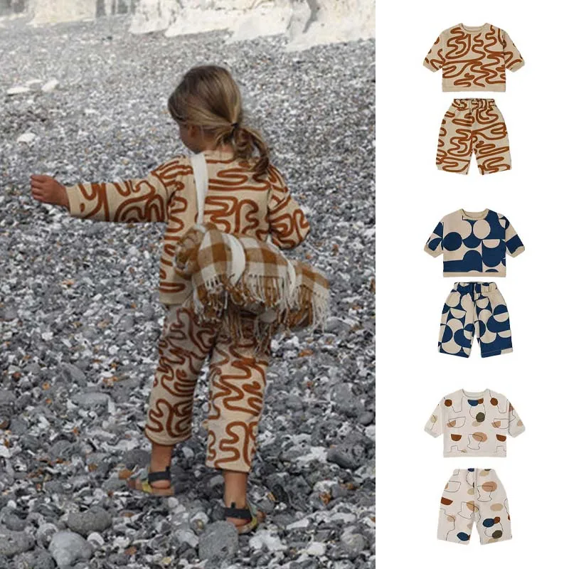 Pre-sale(Ship in October) 2024 OZ Autumn Kids Clothes Boy Sweatshirts Cotton Baby Girls Clothes Pants for Kids Sweatshirts Suit