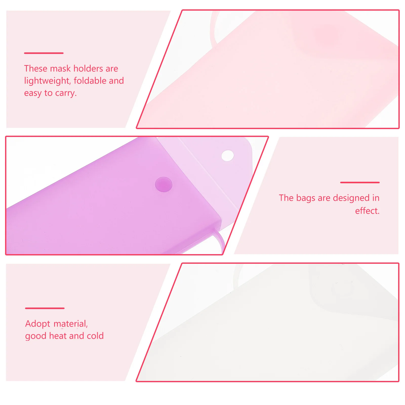 

5pcs Waterproof Mask Storage Bags Dust-Proof Portable Silicone Face Mask Holders For Travel Daily Use Organizer Pouch