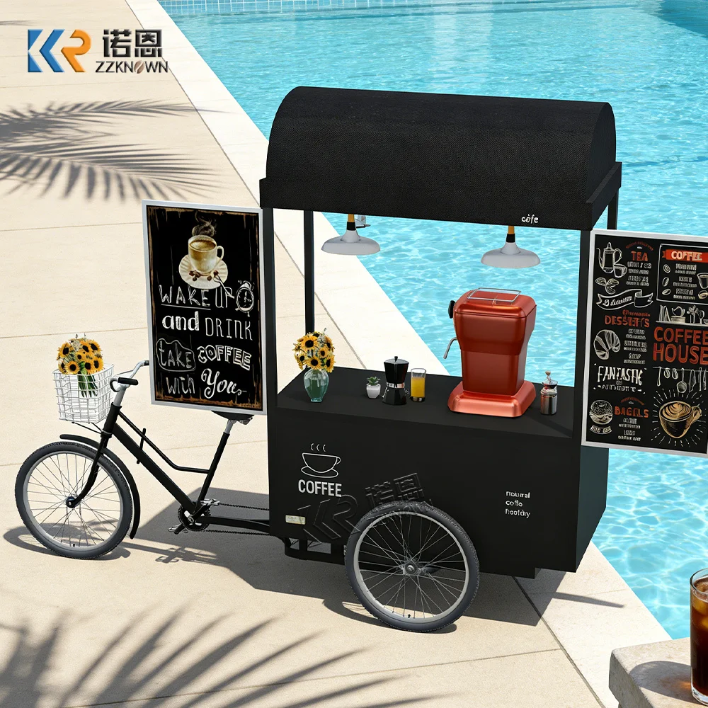 

Hot Sale Commercial Coffee Gelato Ice Cream Display Freezer Cart Custom Drink Popsicle Ice Cream Cart with Refrigerator