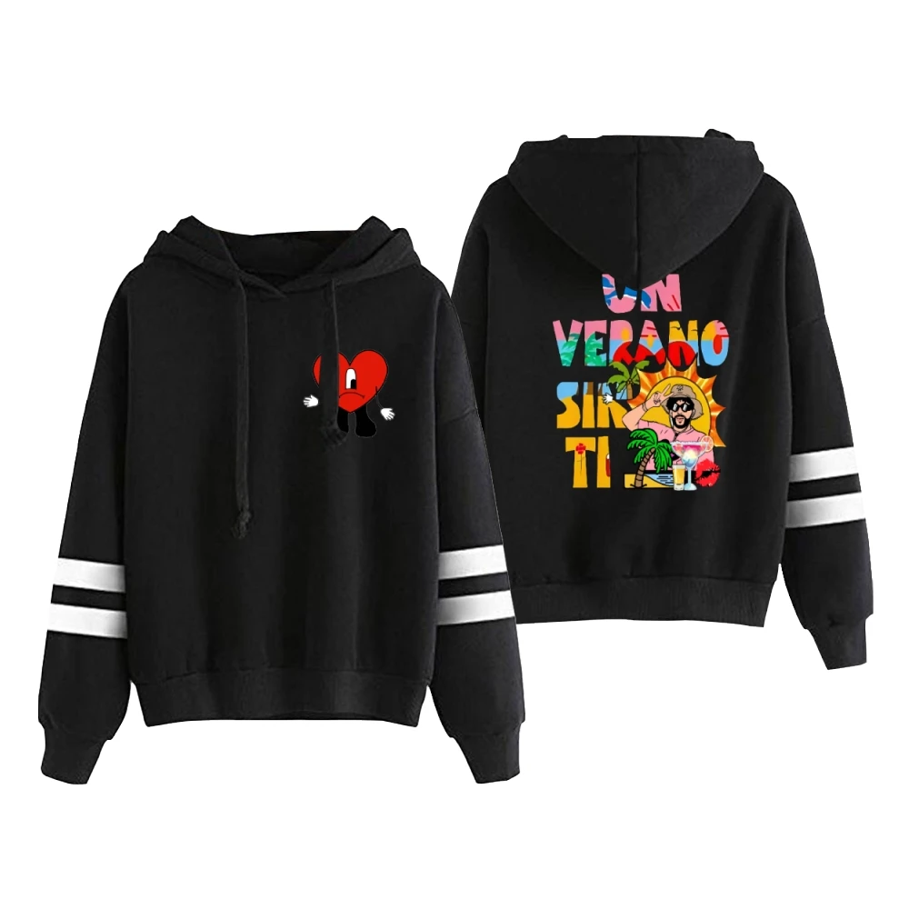 Bad Bunny  World's Hottest Tour UN VERANO SIN TI Merch Pocketless Parallel Bars Sleeve Sweatshirts Women Men's Hoodie