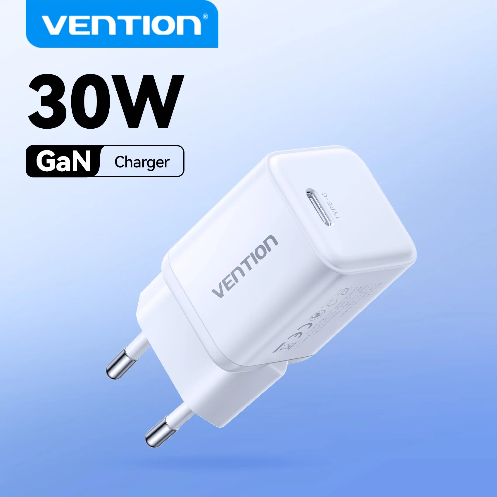 Зарядное устройство GaN Vention 30 Вт для iPhone 16 15 14 13 Samsung S25 S24 Быстрое зарядное устройство PD3.0 QC3.0 Зарядное устройство для телефона Тип C Зарядное устройство для планшетов