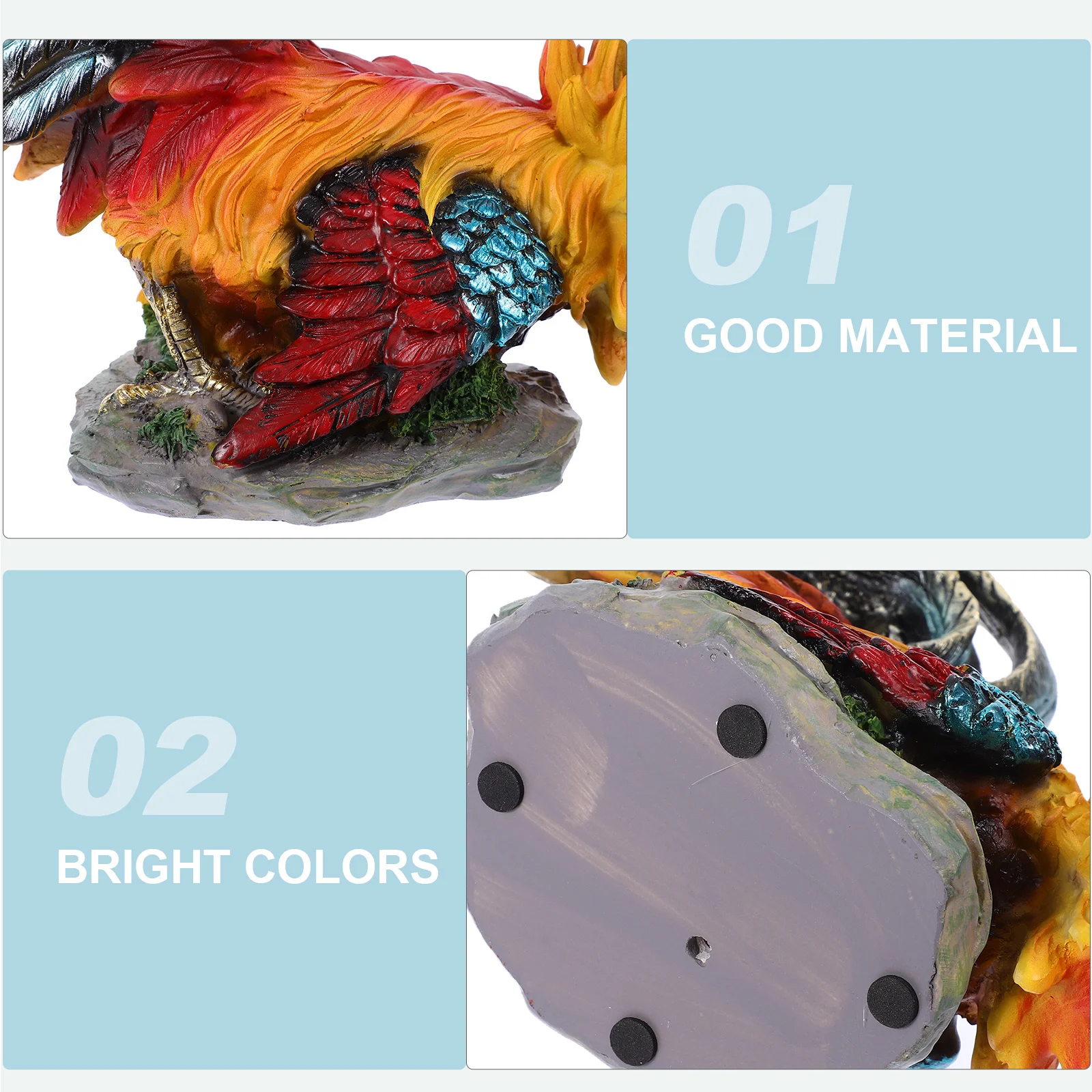 

Rooster Ornament Lifelike Decor Figurines Garden Statue Resin Craft Sculpture Outdoor Standing Decorative Adornment