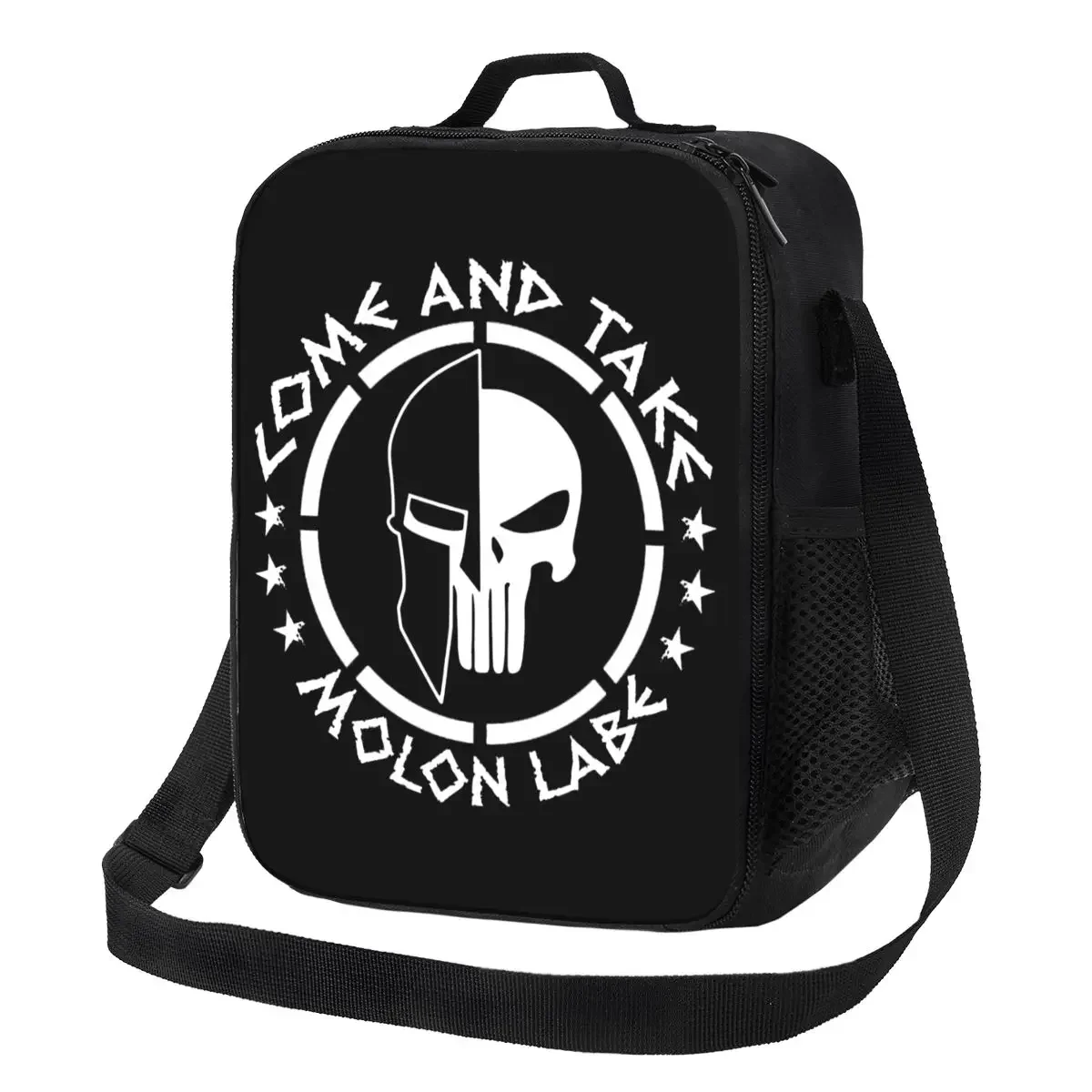 

Изолированная сумка для обеда Sparta Molon Labe с изображением спартанского черепа для женщин, охлаждающая Термосумка для обеда, Пляжная дорожная Сумка для кемпинга