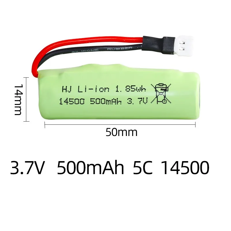 XH2.54 plug 1S 3.7V 500mAh Li-ion Battery14500 /3.7V charger For R/C Stunt Dump Car/4WD Twist- Desert Cars  R/C Climbing cars