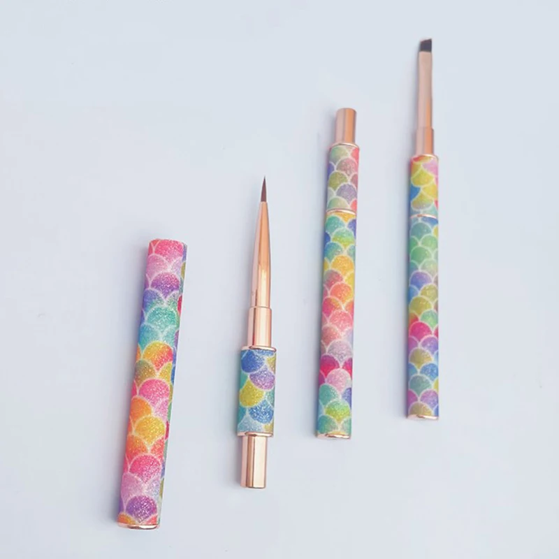 Rainbow Gradient Nail Art Brush Gradient Nail Brush Line Painting Brushes Nails Crystal Acrylic Liner Drawing