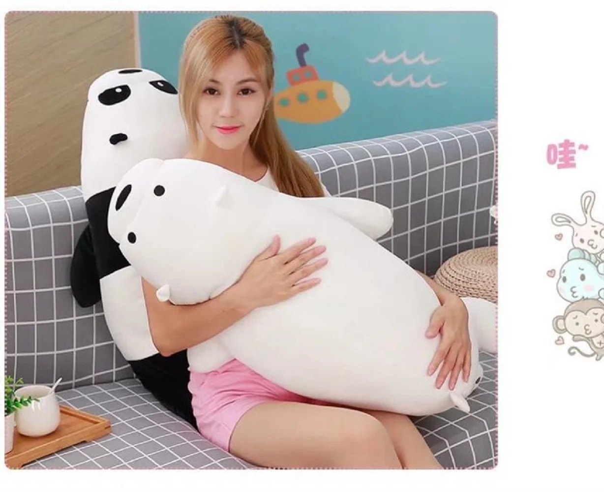 

new lovely plush bear toy soft lying white bear pillow doll gift about 90cm