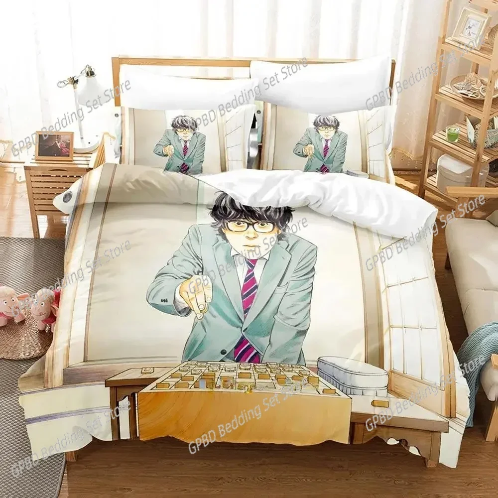 March comes in like a lion Bedding Set Cartoon Anime three-piece set Adult Kid Bedroom Duvetcover Sets Kawaii luxury bedding set