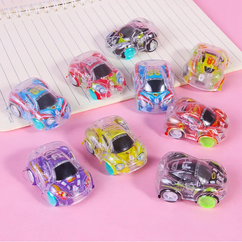 Voiture arrière à nervures transparentes de dessin animé pour enfants, petites faveurs de fête, anniversaire, petit cadeau, GiLiaway PinMiFillers, prix scolaires, 10 pièces