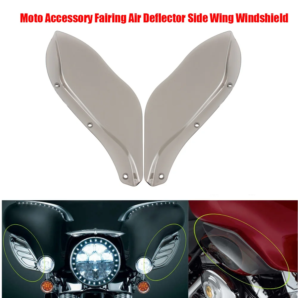 Motorcycles Accessory Smoke Fairing Air Deflector Side Wing Windshield Fit For Harley 1996-2013 Touring FLHR FLHT FLHX