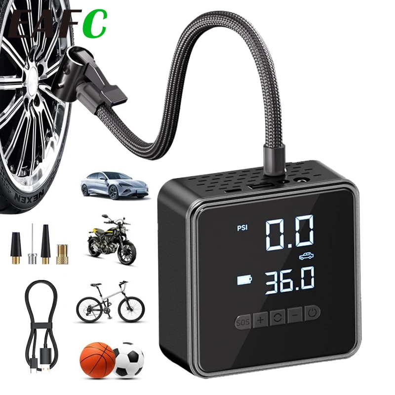 

EAFC 150PSI автомобильный насос для накачивания шин 4500 мАч электрический насос для автомобиля цифровой воздушный компрессор велосипедный шарик беспроводной насос для накачивания