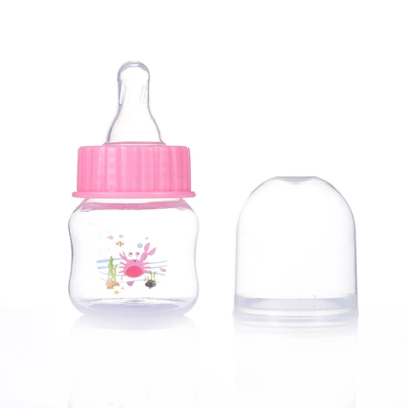 Mini-Babyflasche, Anti-Kolik, 50 ml, Babyflaschen für Neugeborene, tragbar, mit weitem Hals, Fruchtsaft-Milchflaschen für stillgeborene Babys