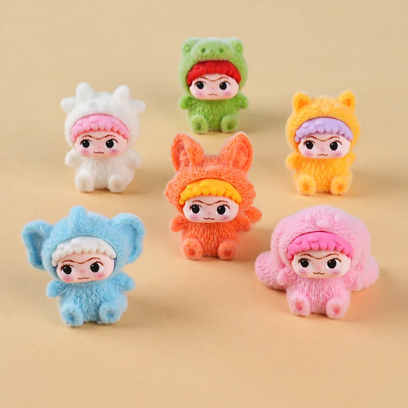 kawaii Flocking Prick up one's ears wakuku ornaments trendy toys  pendant desktop Birthday Gift