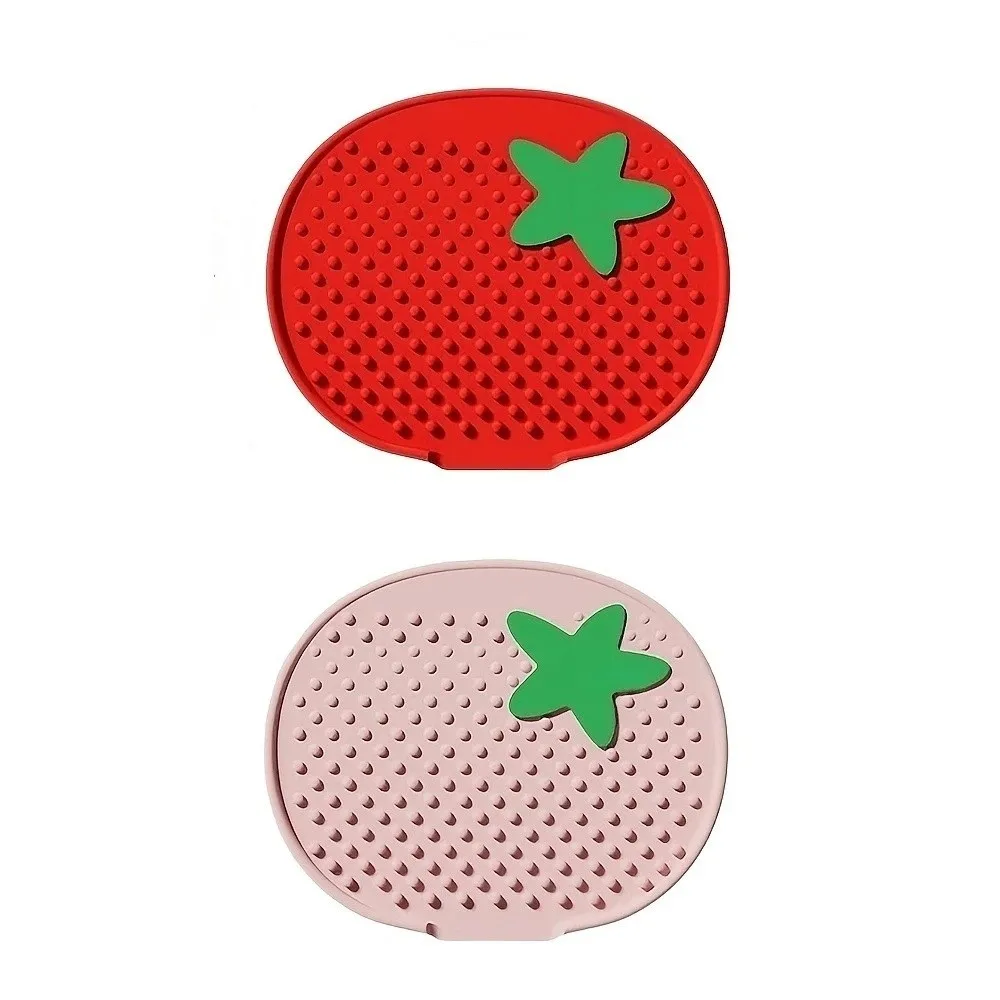 Silicone Strawberry Silicone Drain Mat Strawberry Shaped Foldable Kitchen Sink Dish Drying Mat Food Safe Heat Resistant