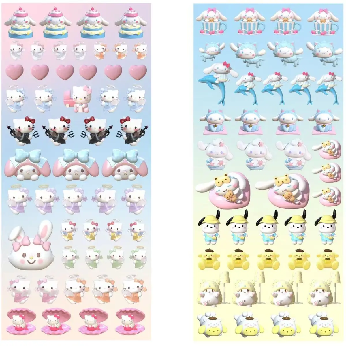 Kawaii Cartoon Cat Dog Glue Dripping Stickers DIY Scrapbooking Idol Card Cute Material Decorative Stickers Korean Stationery