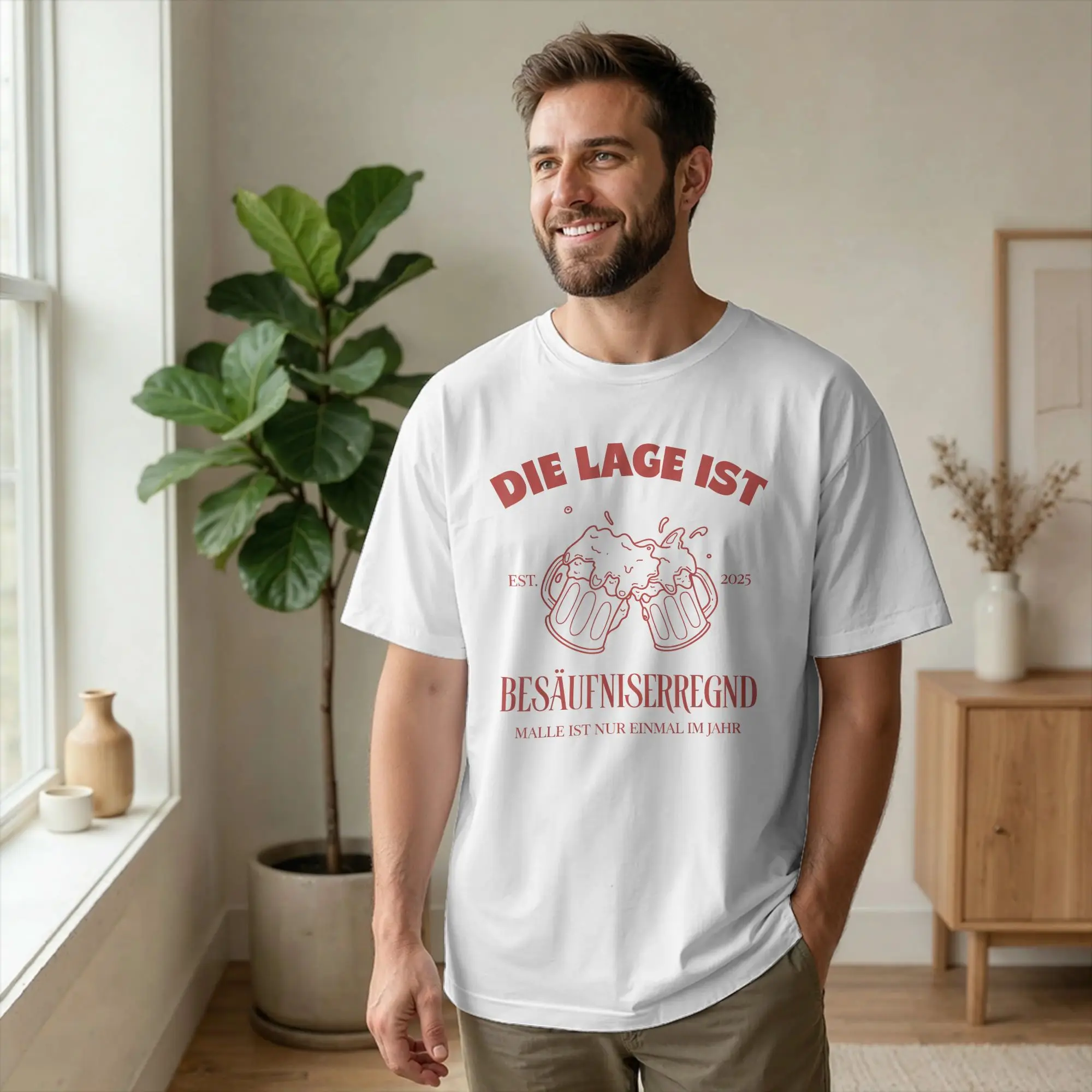 Die Lage Ist Besaufniserregend Mallorca 2026 T-Shirts Men Crew Neck 100% Cotton T Shirt Malle Short Sleeve Tees Classic merch