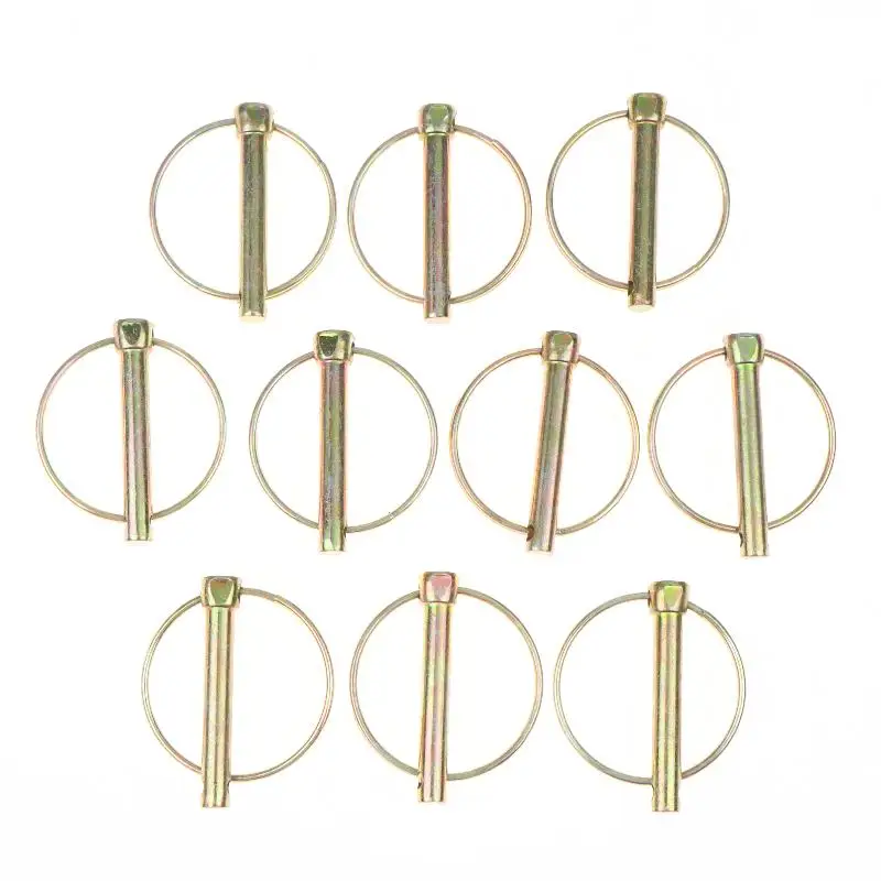 New 10Pcs Safety Lynch Pin With Ring Anti Lost Lock Pin Heavy Duty Safety Fixing Locking Pins Towing Trailer ATV UTV Fastener