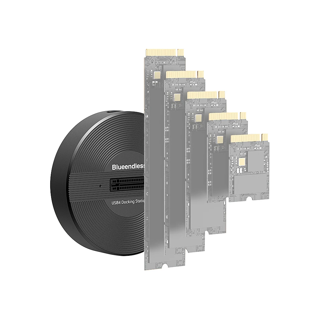 

Portable USB4 Hard Drives Docking Station for M.2 NVME M Key 2230-22110 External SSD Enclosure 40Gbps for Thunderbolt4/3 Reader