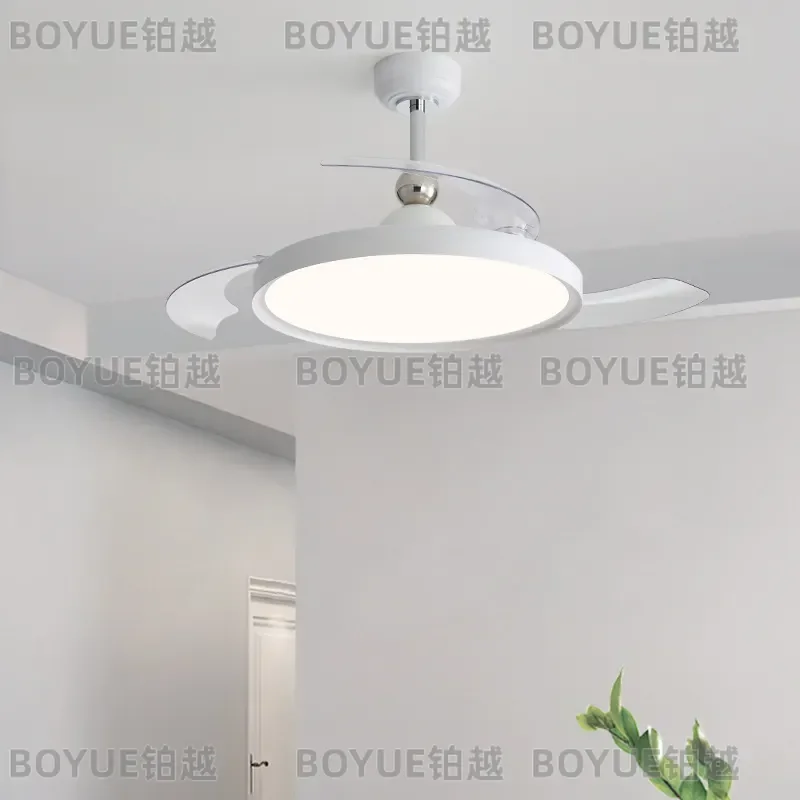 Large Invisible Ceiling Fan Light Silent Electric Fan Lamp Antique Simple Design for Living Room Dining Room Home Decor