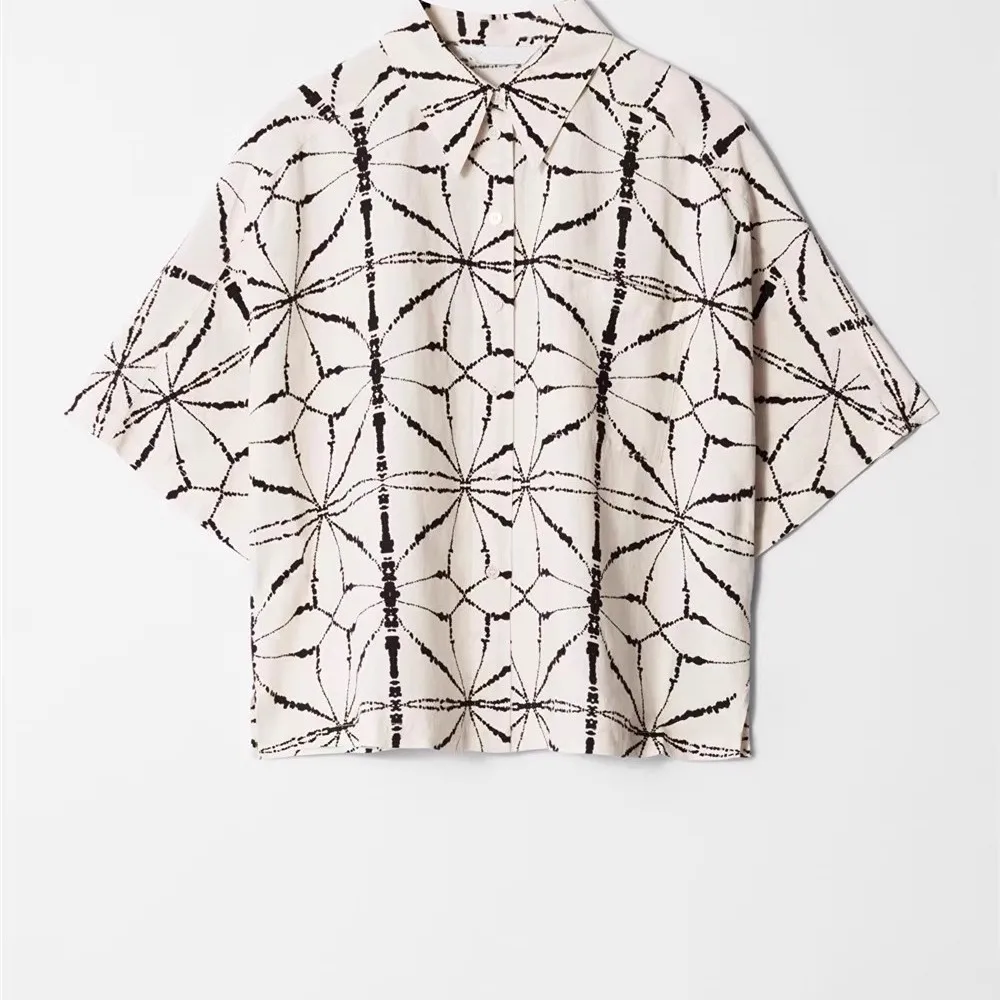 

Cleanfit Vacation Casual Shirt Drawstring Short Sleeve Oversized Pants Women's Regular Length Polyester Fiber Pure Color