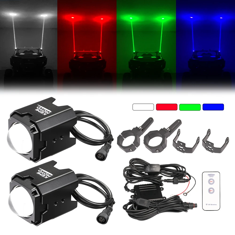 KEMIMOTO UTV ATV Whip Lights Fits 1.5''-2'' Roll Cage Compatible with Polaris RZR XP for Can-Am Maverick X3 for CFMOTO Zforce